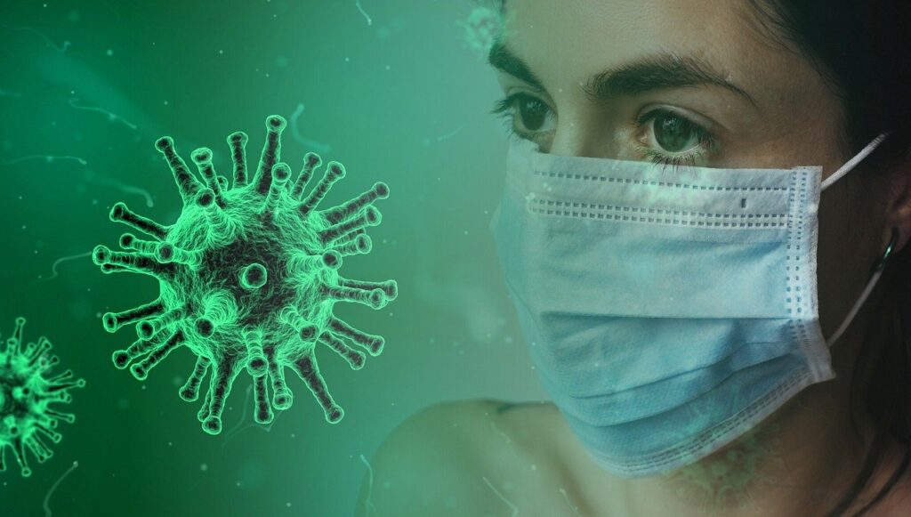 coronavirus-woman-wearing-mask-telehealth-solution